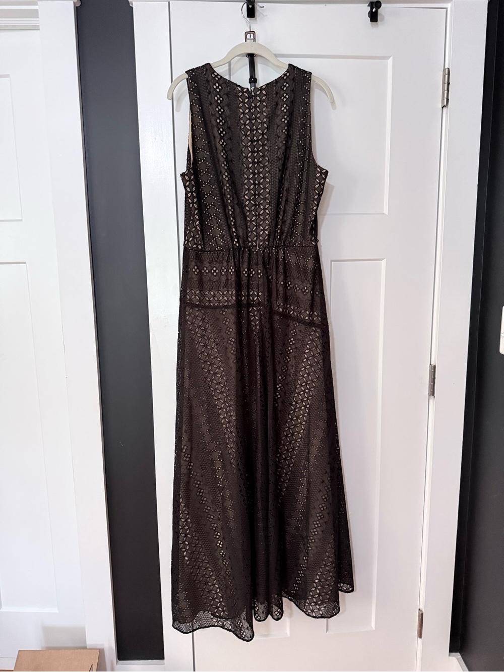 White House Black Market Black Eyelet Maxi Dress - Picture 9 of 12